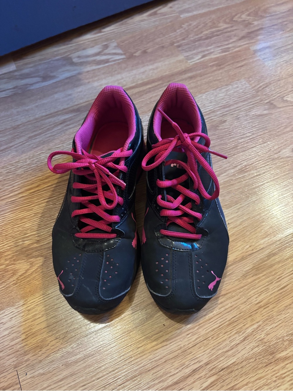 Puma Black Sneakers with Pink Accents - Women's